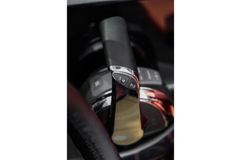 Slide: The Image of Close-up of 2026 Cranchi E26 Rider throttle control lever. - 37