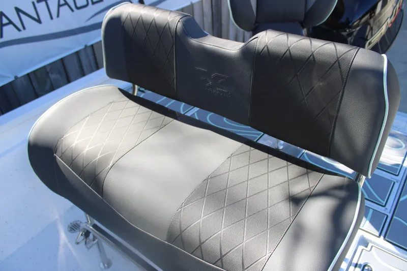 Slide: The Image of 2026 Xpress H20B Bay boat seat with diamond-stitched upholstery, showcasing luxury and comfort. - 8