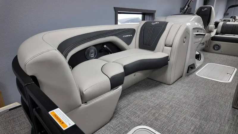 Slide: The Image of Interior of 2026 Barletta Corsa 23UC with luxurious seating. - 21