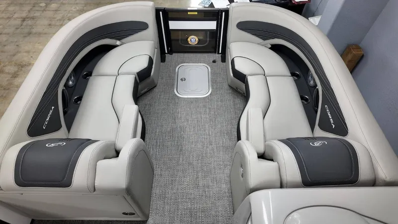 Slide: The Image of Interior of 2026 Barletta Corsa 23UC with luxurious seating. - 25
