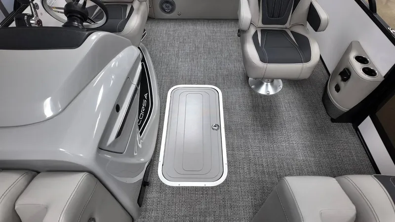 Slide: The Image of Interior of 2026 Barletta Corsa 23UC with gray seating. - 27