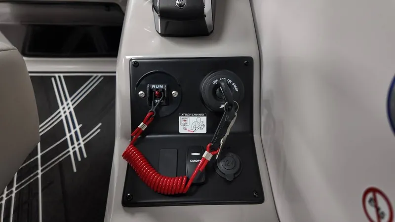 Slide: The Image of Control panel of 2026 Barletta Corsa 23UC with safety lanyard. - 48