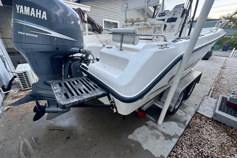 Slide: The Image of Century 2001 Center Console boat, 2006 model, with Yamaha four-stroke engine on trailer. - 24