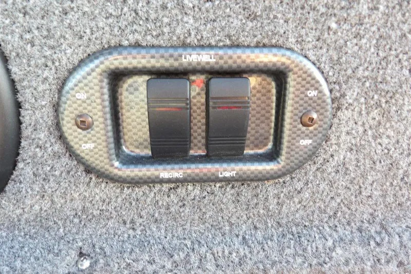 Slide: The Image of Control panel of 2018 Crestliner 1950 Fish Hawk WT with livewell switches. - 19