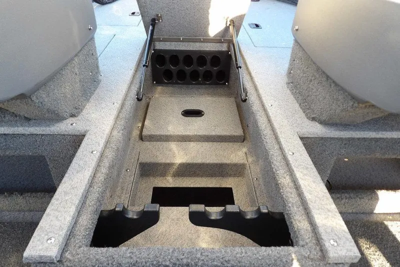 Slide: The Image of 2018 Crestliner 1950 Fish Hawk WT boat interior with rod storage compartment. - 45