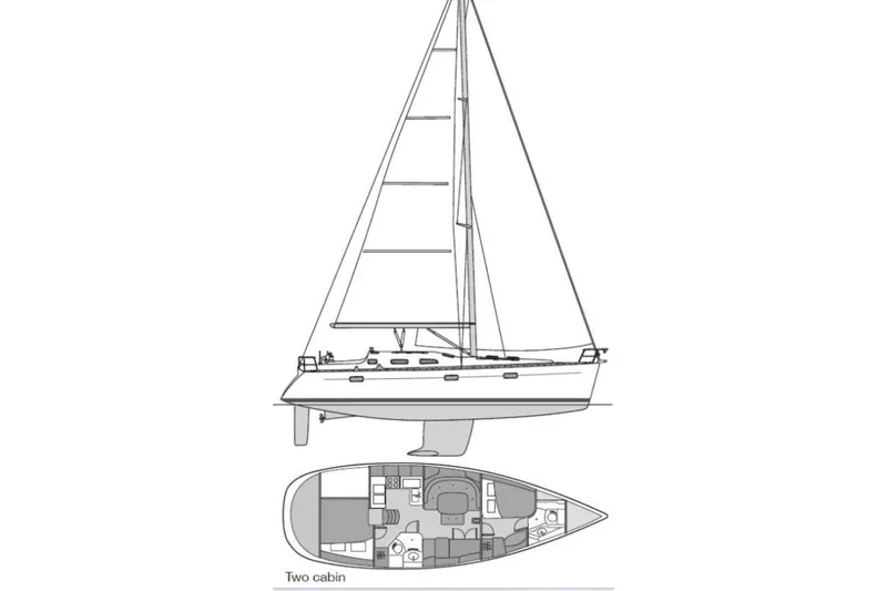 Slide: The Image of Engine compartment of a 2005 Beneteau Oceanis 393 sailboat, showcasing wiring and components. - 23