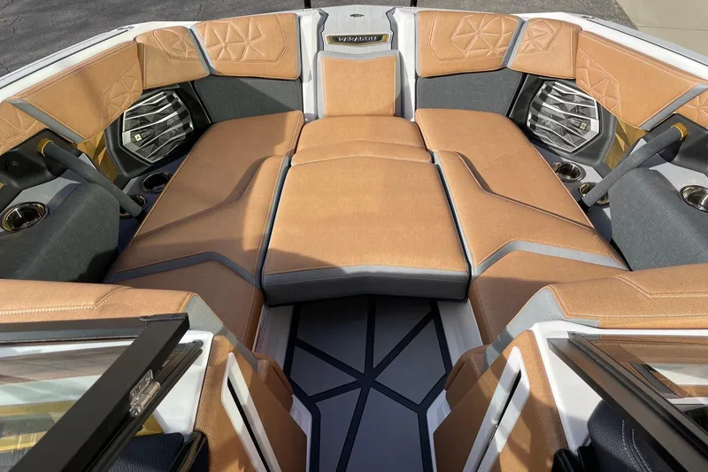 Slide: The Image of Luxurious interior of 2024 Nautique Super Air Nautique G23 Paragon boat. - 11