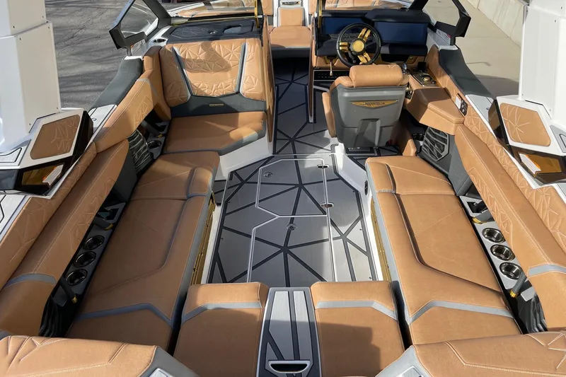 Slide: The Image of Luxurious interior of 2024 Nautique Super Air Nautique G23 Paragon boat. - 5