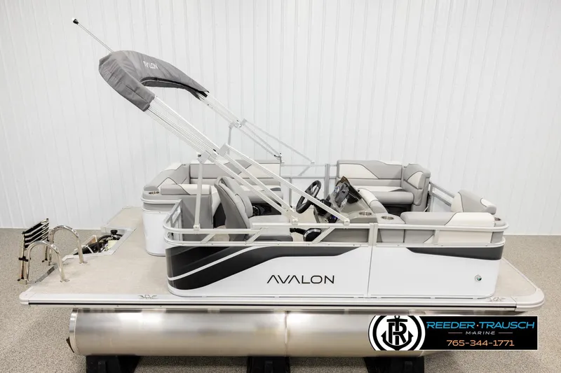 The Image of 2026 Avalon VEN CR pontoon boat with sleek design and comfortable seating. - 1