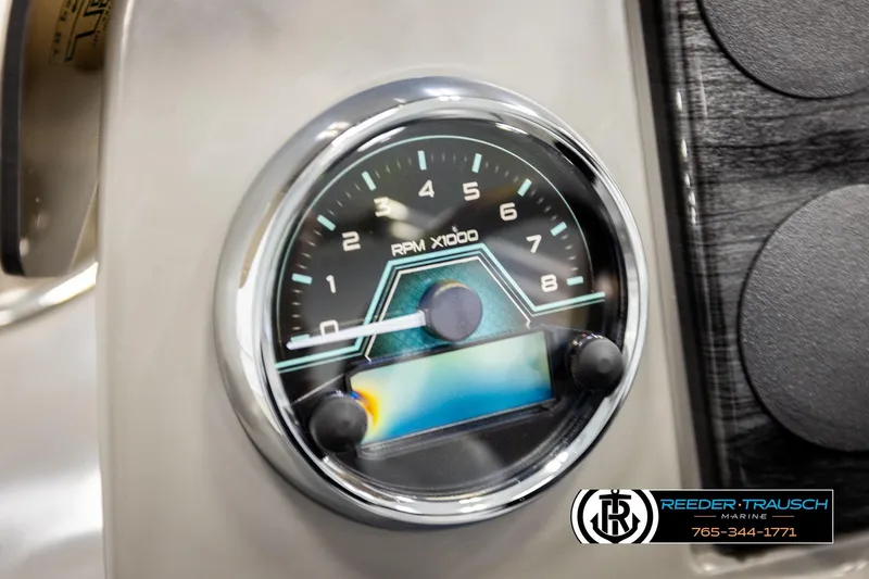 Slide: The Image of Tachometer of 2026 Avalon VEN CR boat, displaying RPM gauge with sleek design. - 26