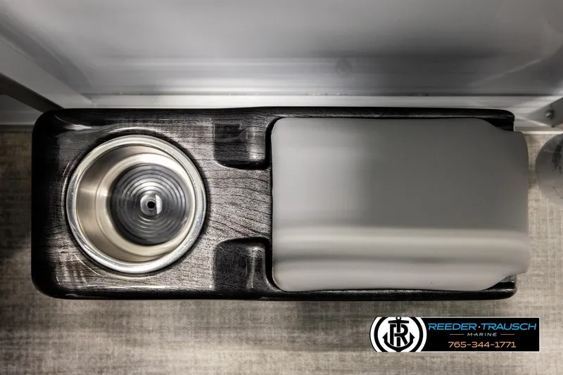 Slide: The Image of Top view of Avalon VEN CR 2026 boat cup holder and armrest. - 30