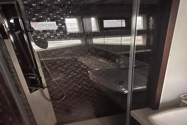 Slide: The Image of Luxurious bathroom interior of 2016 Galeon 660 Flybridge yacht with modern design. - 10