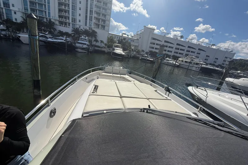 Slide: The Image of 2023 Azimut Verve 47 luxury yacht, sleek design with modern features. - 12