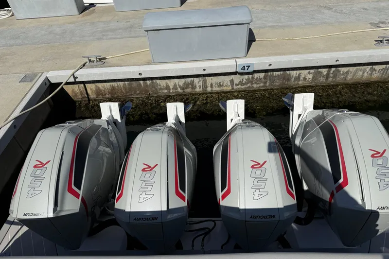 Slide: The Image of 2023 Azimut Verve 47 yacht engine compartment with visible wiring and components. - 27