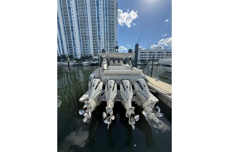 Slide: The Image of 2023 Azimut Verve 47 yacht docked at marina, aerial view. - 5