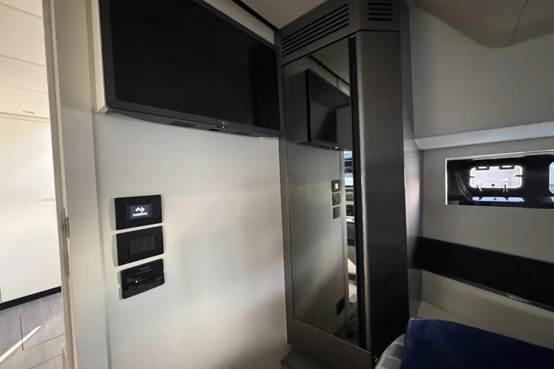 Slide: The Image of Interior of 2023 Azimut Verve 47 yacht with modern amenities and sleek design. - 95