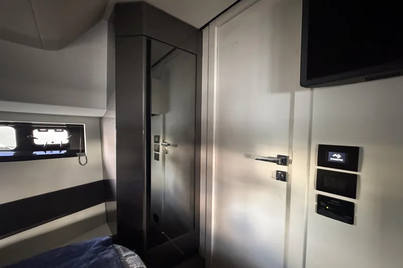 Slide: The Image of Interior cabin of 2023 Azimut Verve 47 yacht, featuring modern design and sleek finishes. - 96