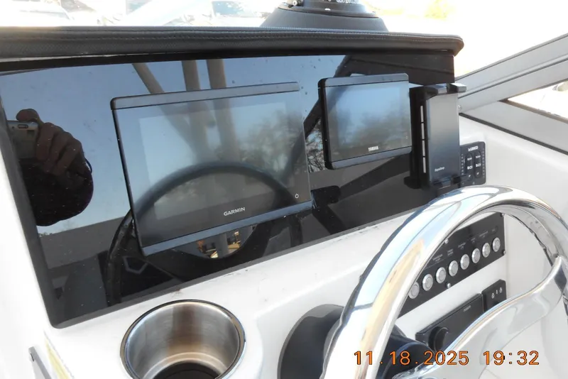 Slide: The Image of Garmin 743 xsv Touchscreen w/thru hull, Yamaha CL5 Display, Fusion Stereo - 10