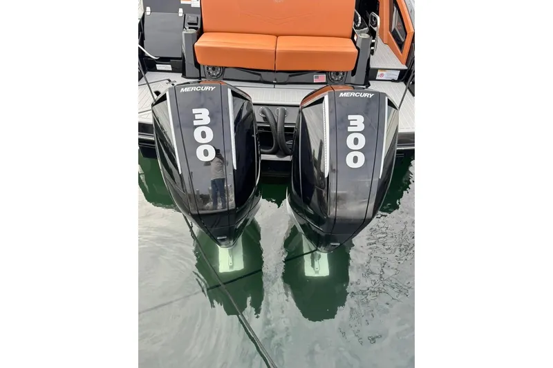 Slide: The Image of 2021 Cruisers Yachts 338 South Beach Edition with twin Mercury 300 engines. - 40