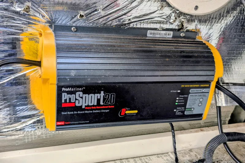 Slide: The Image of ProMariner ProSport 20 marine battery charger in a 2008 Chris-Craft Launch 25 boat. - 5