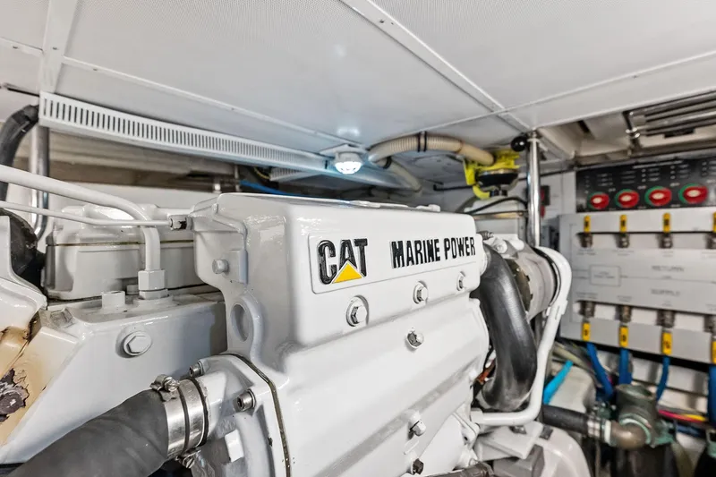 Slide: The Image of Engine room of 2006 Grand Banks Europa 47 with CAT Marine Power engine. - 54
