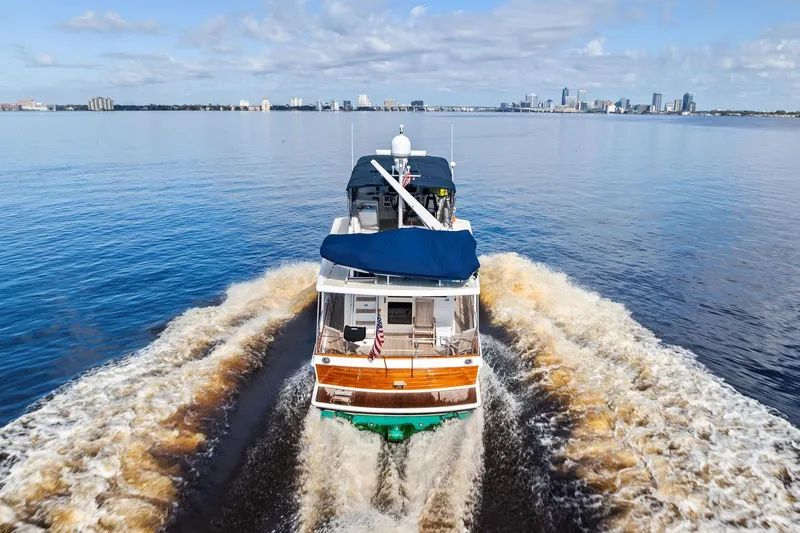 Slide: The Image of Grand Banks Europa 47 yacht cruising on calm waters, 2006 model. - 57