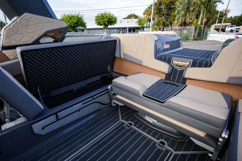 Slide: The Image of 2023 Nautique Super Air Nautique G23 Paragon interior with luxurious seating and modern design. - 11