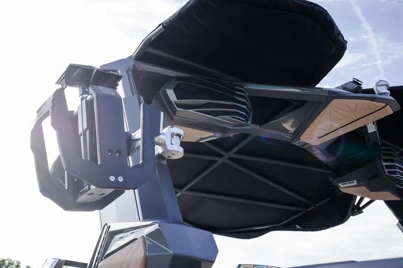 Slide: The Image of 2023 Nautique Super Air Nautique G23 Paragon boat tower and speakers, viewed from below. - 4