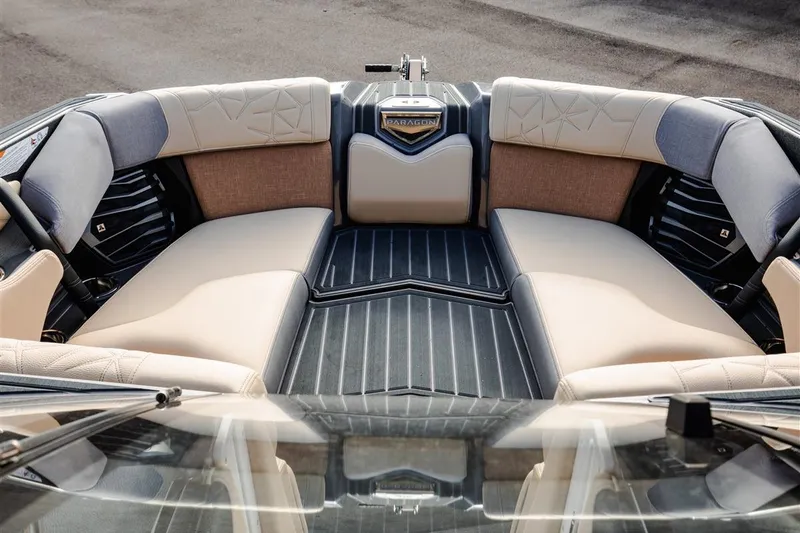 Slide: The Image of 2023 Nautique Super Air Nautique G23 Paragon interior with luxurious seating and modern design. - 6