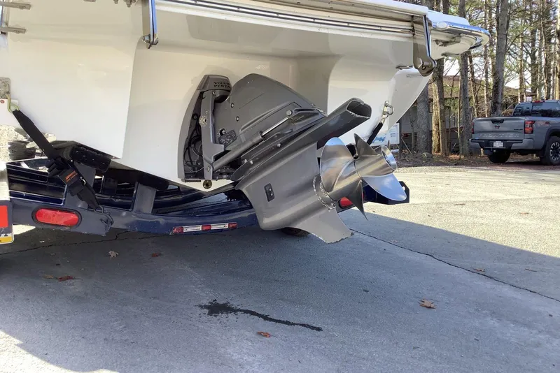 Slide: The Image of Rear view of a 2014 Cobalt R5 boat with Volvo Penta outdrive. - 8