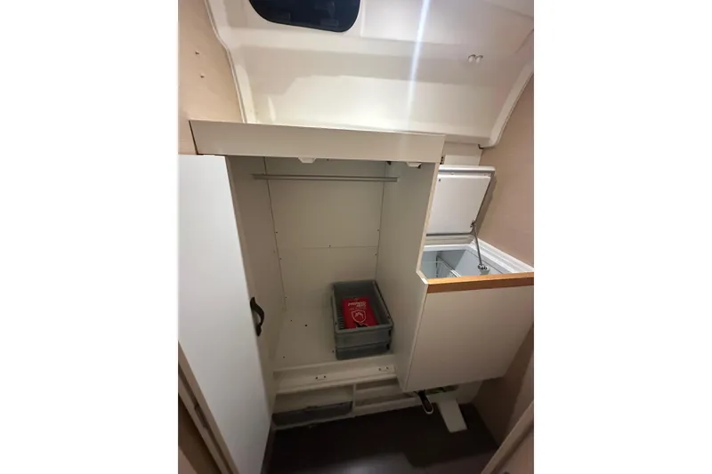 Slide: The Image of Interior storage space of 2019 Jeanneau 51 yacht with open compartments. - 27
