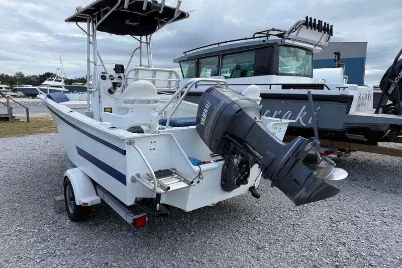 Slide: The Image of 1998 Cape Horn 19 CC boat with Yamaha outboard motor on trailer. - 3