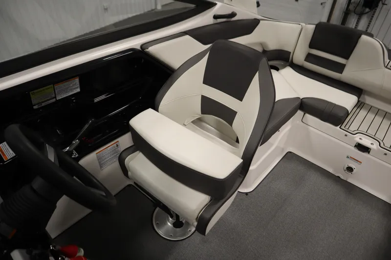 Slide: The Image of 2020 Yamaha Boats AR210 interior with sleek seating and modern design. - 30