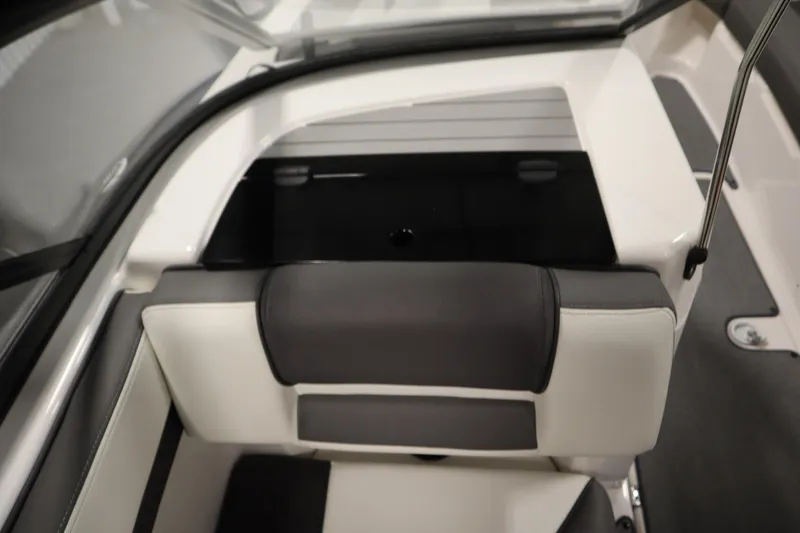 Slide: The Image of 2020 Yamaha AR210 boat interior seating with sleek design and modern upholstery. - 34