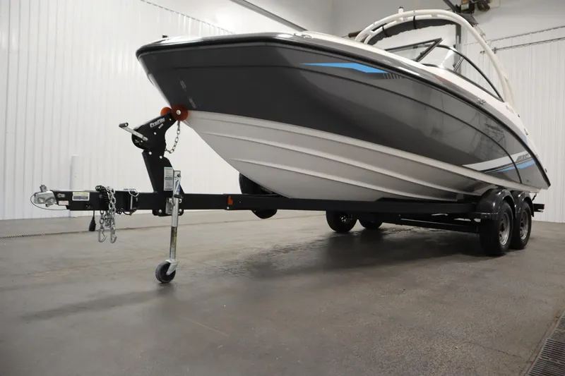 Slide: The Image of 2020 Yamaha Boats AR210 on trailer in indoor storage facility. - 48