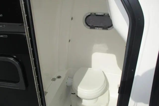 Slide: The Image of 2026 Blazer Bay MAKARIA 2600 boat with luxurious gray seating and diamond stitching. - 31