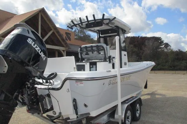 Slide: The Image of 2026 Blazer Bay MAKARIA 2600 boat with Suzuki engine on a trailer. - 37