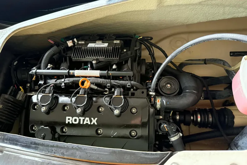 Slide: The Image of Engine of 2018 Seadoo GTI SE 155 with Rotax branding visible. - 13