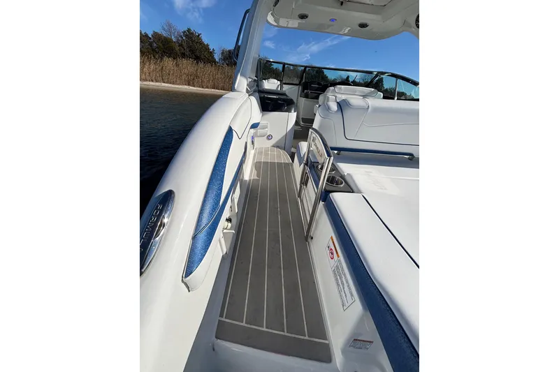 Slide: The Image of 2019 Formula 350 Crossover Bowrider OB interior with sleek seating and modern design. - 37