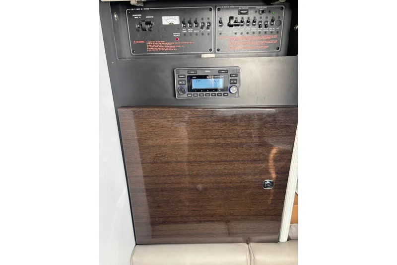 Slide: The Image of Control panel and audio system in 2019 Formula 350 Crossover Bowrider OB boat. - 74