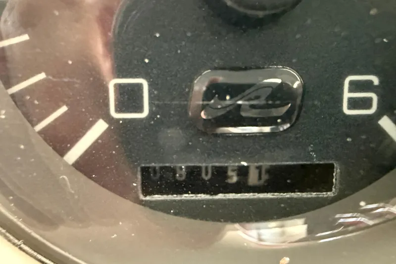 Slide: The Image of Close-up of a 1997 Sea Ray 370 Aft Cabin gauge displaying numbers. - 16