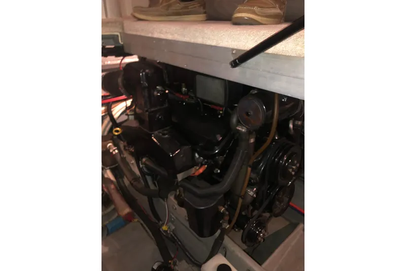 Slide: The Image of Engine compartment of a 1997 Sea Ray 370 Aft Cabin boat. - 60