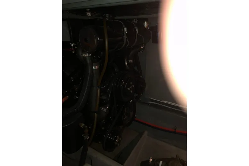 Slide: The Image of Engine compartment of a 1997 Sea Ray 370 Aft Cabin boat. - 61