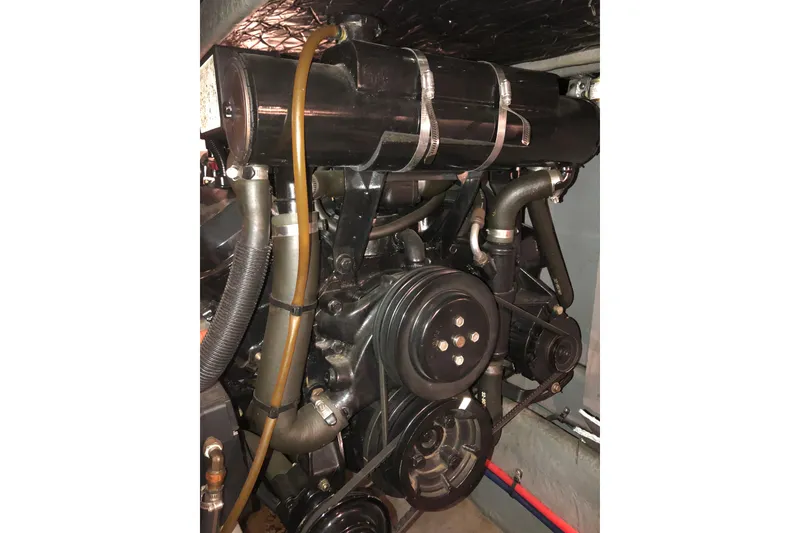 Slide: The Image of Engine compartment of a 1997 Sea Ray 370 Aft Cabin boat. - 62