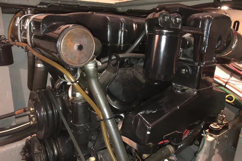 Slide: The Image of Engine compartment of a 1997 Sea Ray 370 Aft Cabin boat. - 65