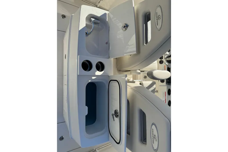 Slide: The Image of Luxury seating on 2026 Sailfish 272 SE CC boat, featuring plush, ergonomic design. - 16