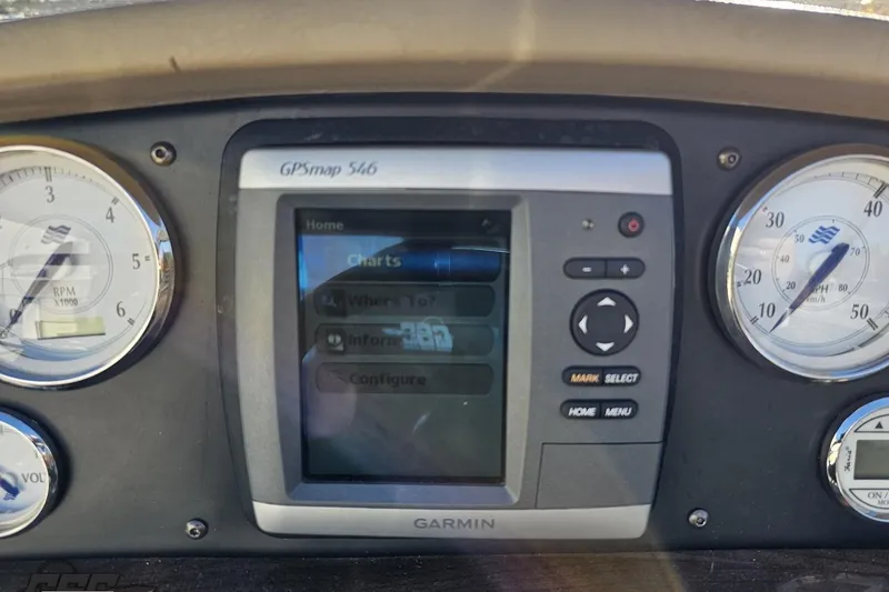 Slide: The Image of Dashboard of a 2008 Four Winns V258 boat with Garmin GPSmap 546. - 47