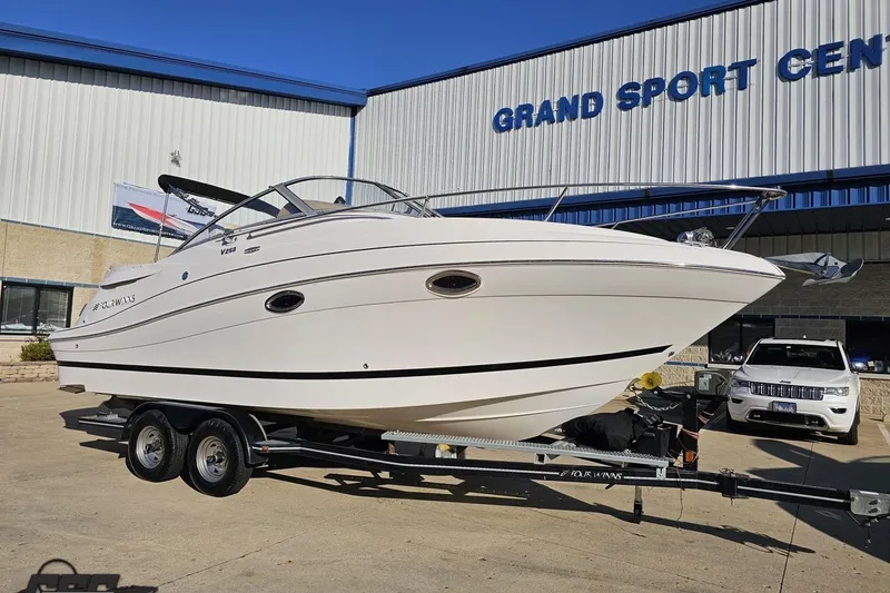 Slide: The Image of 2008 Four Winns V258 boat on trailer at Grand Sport Center. - 8