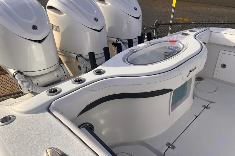 Slide: The Image of 2026 Yellowfin 36 Offshore boat with Yamaha engines and sleek deck design. - 8