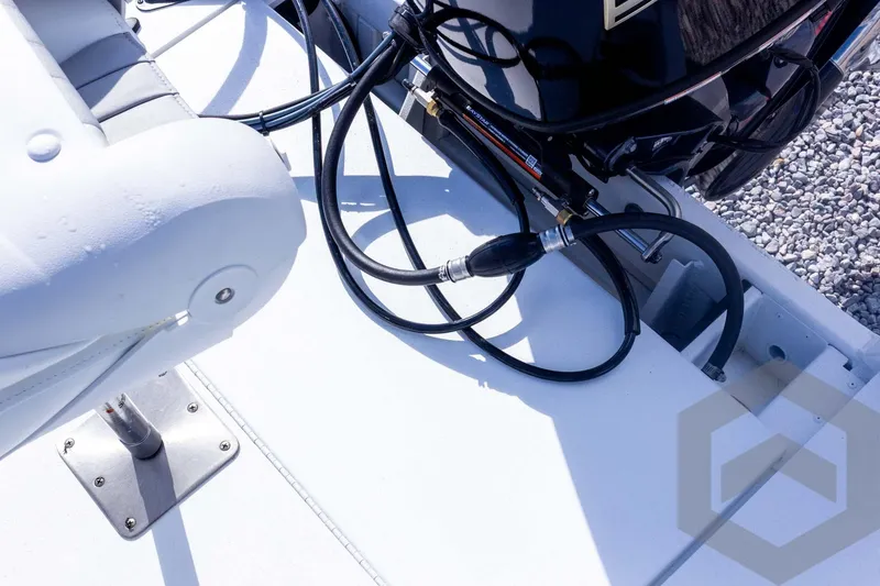 Slide: The Image of 2026 G3 Bay 20 boat deck with cables and seating. - 39